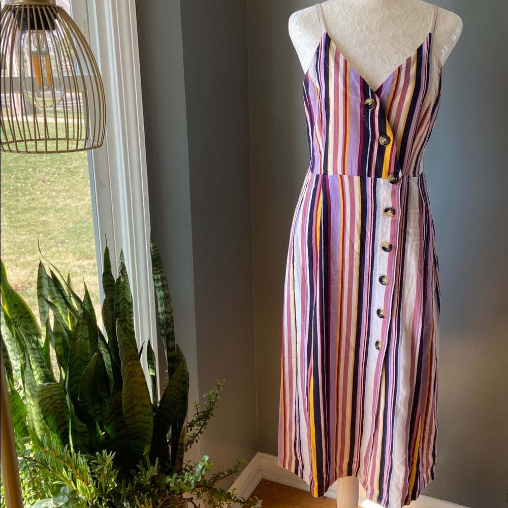 JustFab Multicolor Striped Midi Dress